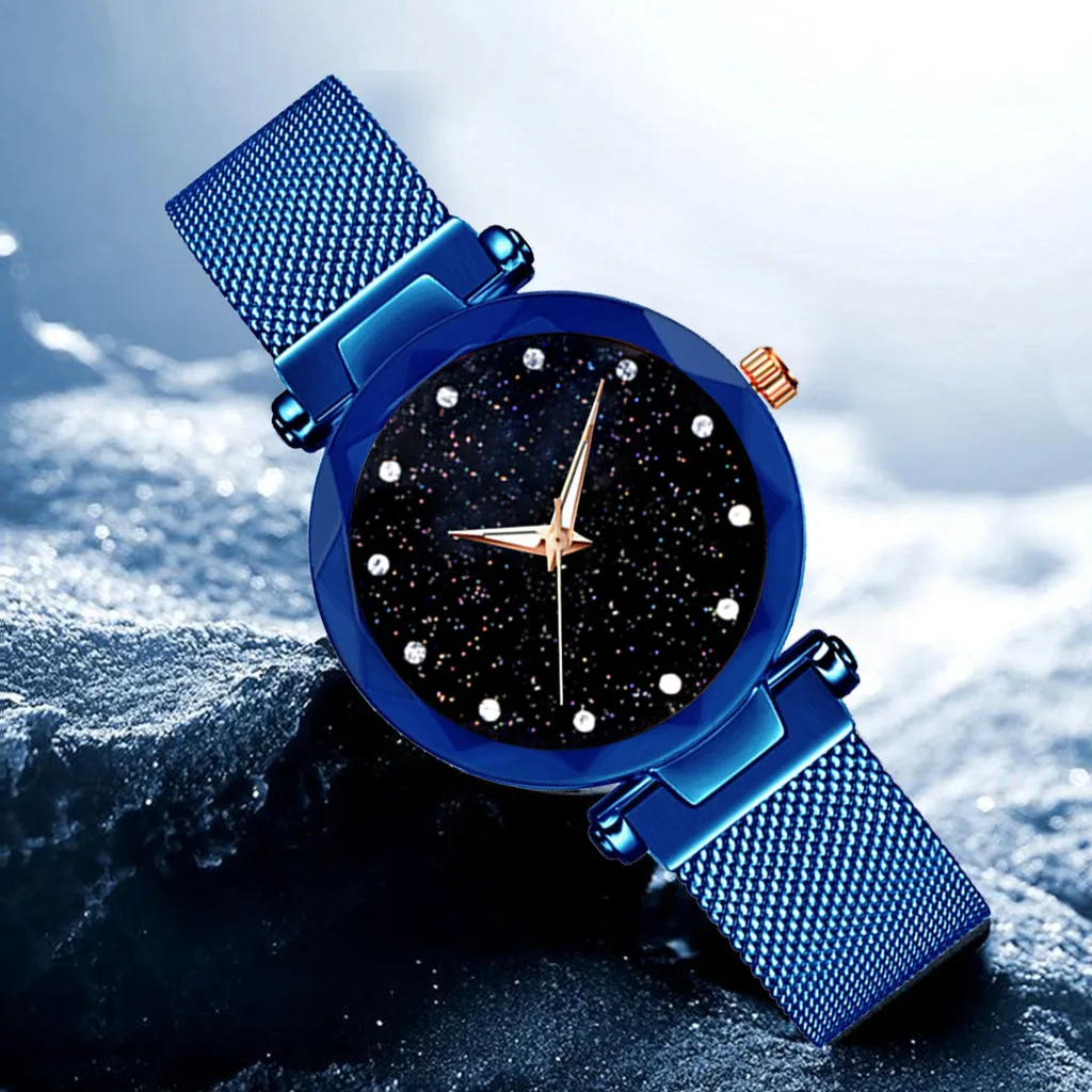Роскошные часы Sta-rry Sky с магнитным ремешком женские кварцевые наручные часы с бриллиантами водонепроницаемые часы Брендовые Часы Relogio Feminino