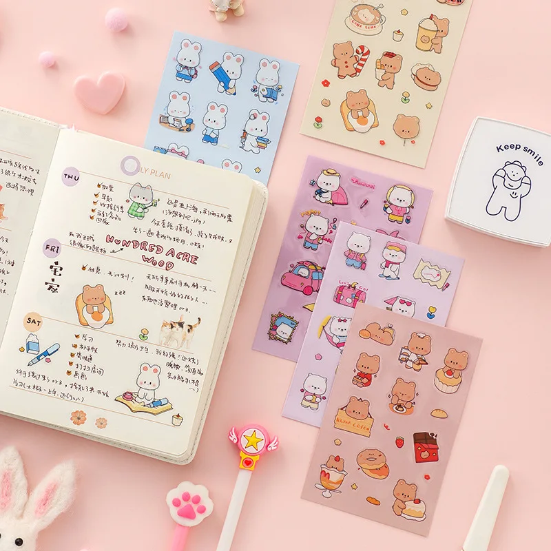 

Mohamm 1Pc Pet Material Cute Kawaii Stickers Hand Account Decoration Stickers Student Supplies