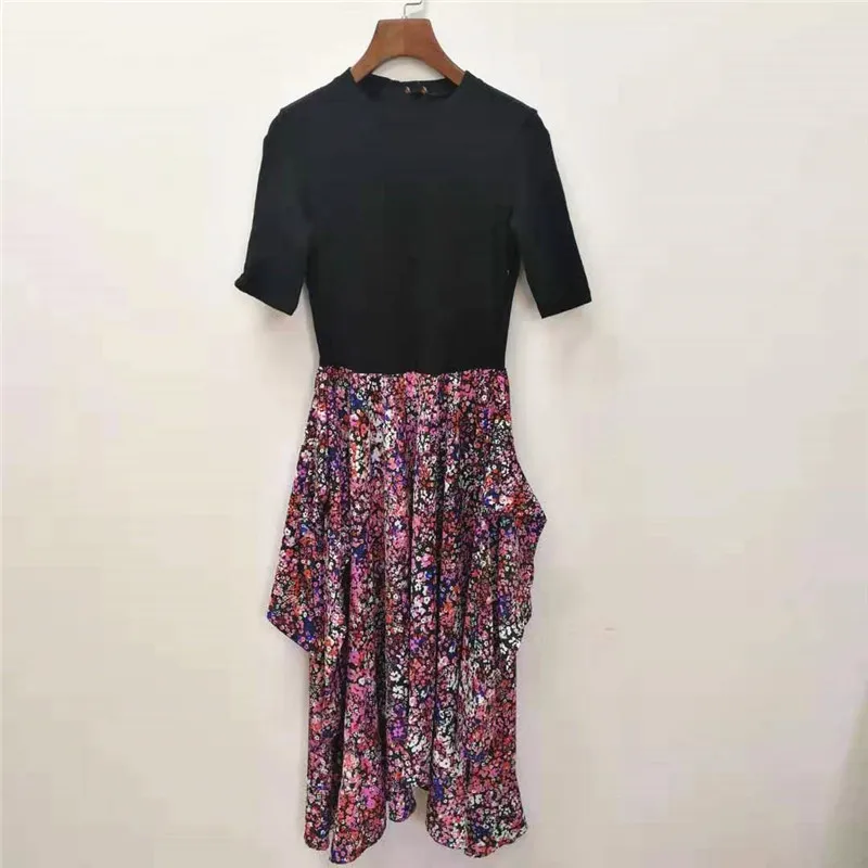 

CAMIA dress summer woman asymmetric printed short sleeve office ladies dress maxi dress floreado party elegant women's clothes