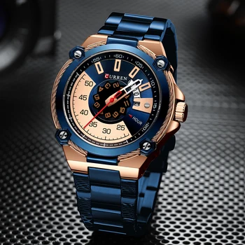 

New Creative Men's Watch Fashion Business Quartz Wristwatches Top Brand CURREN Watch with Stainless Mens Clock Relogio Masculino
