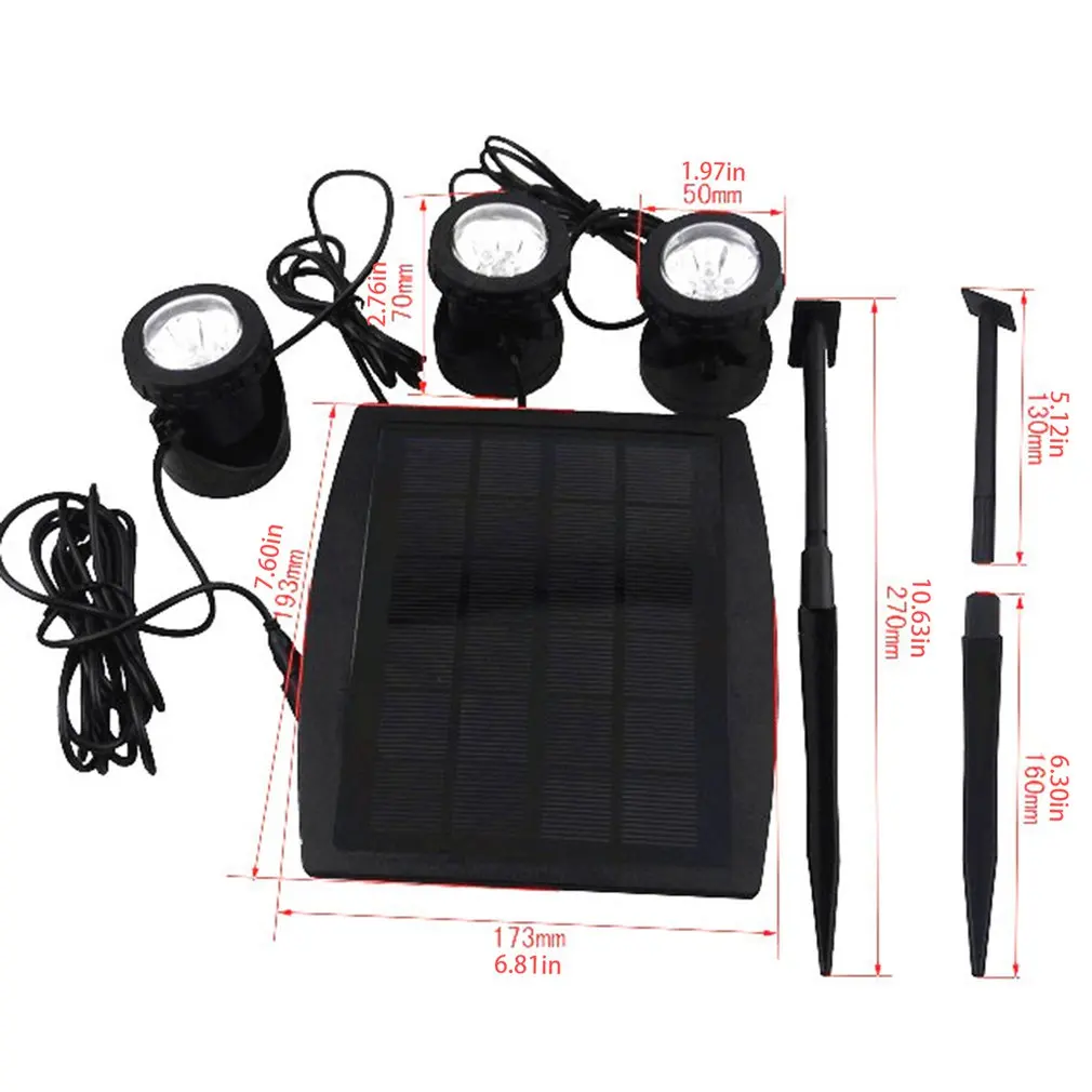 Solar Underwater Lights Waterproof LED Landscape Projection Light Spotlight Outdoor Garden Lawn Projector Lamp-RGB color Light