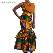 Африканские платья для женщин, вечерние, свадебные, сексуальные, для свиданий, африканская Дашики, женские платья русалки, тренд, Анкара, платье, большие размеры WY5535