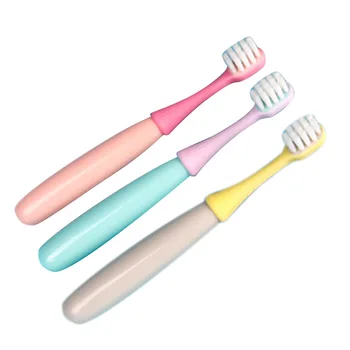 

3 Sets of 3-5 Years Old Small Mushroom Silicone Brush Head Cartoon Superfine Soft Hair Toothbrush
