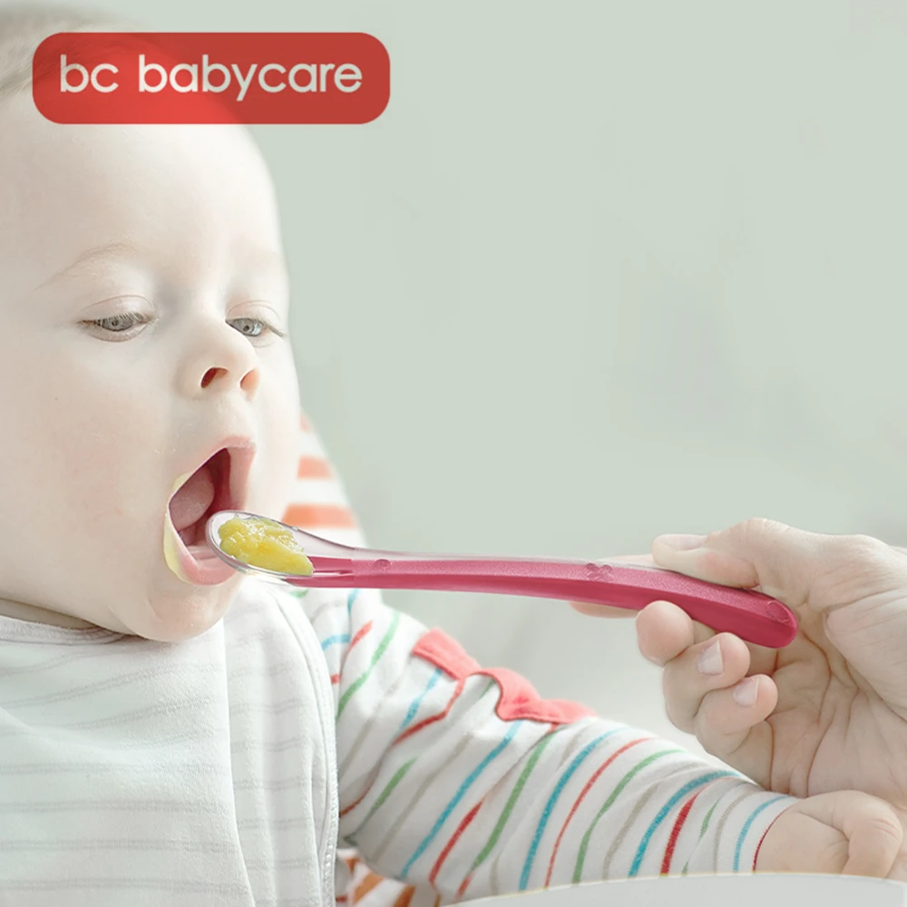 BC Babycare 2 шт. безопасные пищевые Силиконовые Детские Ложки для малышей