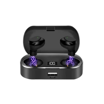 

TWS Bluetooth 5.0 True Wireless Earbuds Waterproof Handsfree Stereo Earphone with LED Dispaly Touch Control Headset