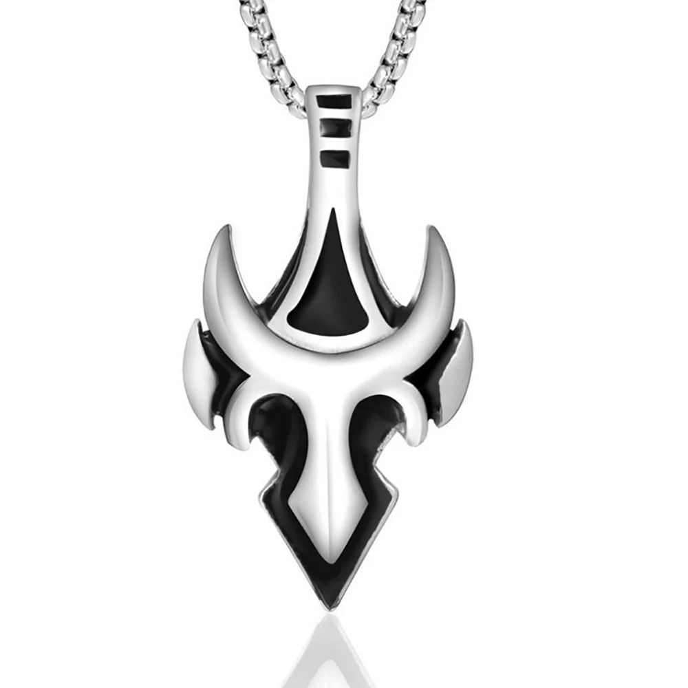 Stainless Steel Tiger Tooth Fighter Pendant Necklace Men Punk Rock Wolf Jewelry Necklaces Gift For Him with Chain | Украшения и