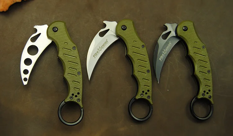 Karambit army green claw knife high quality folding knife tactical hunting self-defense multi-function machete