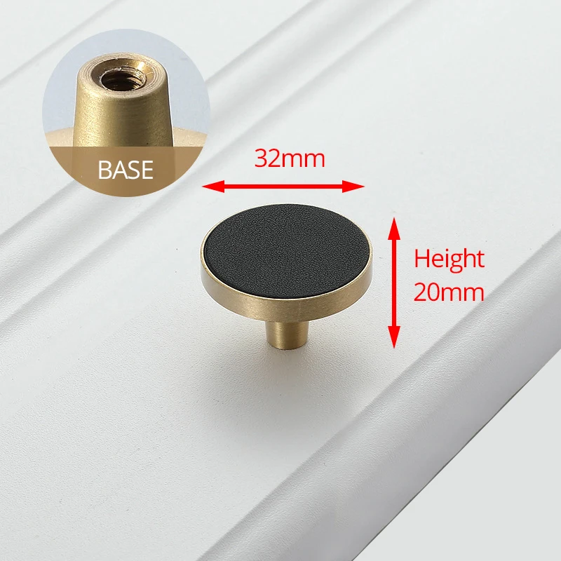 32mm Black KAK латунный медный шкаф ручки и ручки Европейский Стиль Kicthen шкаф дверные ручки для выдвижных ящиков оборудование для обработки мебели - Цвет: 32mm Black