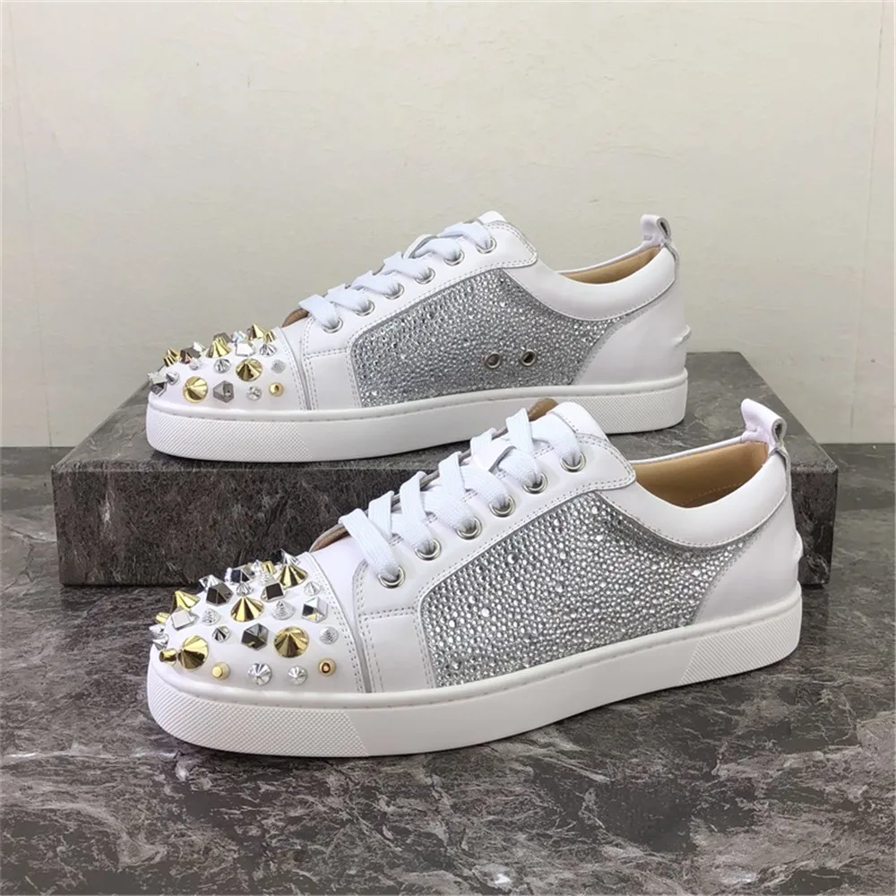 red bottom low top sneakers