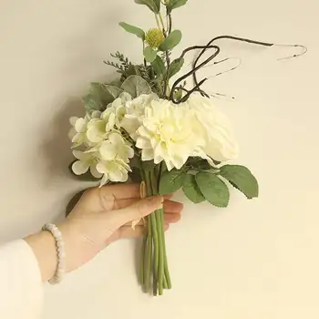 

Artificial Flower Dahlia Real-Looking Flowers With Stem For Wedding Bride's Bouquets Arrangement Decor,