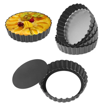 

1pcs Non-Stick Egg Tart Mold Mini Cake Pie Pizza Quiche Flan Mold Pan Removable Bottom Tray Kitchen Cake EggTart Baking Bakeware