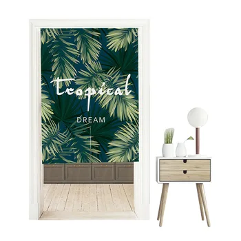 

Green flower Color Curtain Avoid Punch Installation Living Bedroom Air Conditioner Wind Defence Mosquito kitchen curtains Door