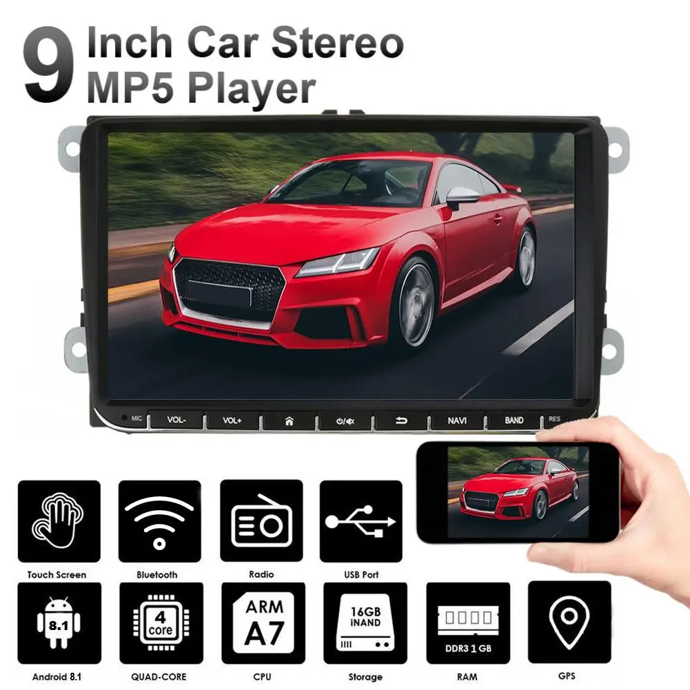 Android 8.1 9IN Car Built-in GPS/Beidou DVD Navigation Integrated Machine WIFI Bluetooth USB IOS/Android Link Special For VW