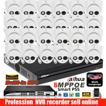 mutil язык Dahua 24ch NVR4232-4ks2 H.265 NVR сетевой видеорегистратор с 24 шт. купольная IP аудио камера IPC-HDW4631C-A