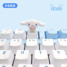 Anime Cute Cinnamon Dog Big Ear Dog Cartoon Pink Transparent Stereo PBT Mechanical Keyboard Key Cap R4
