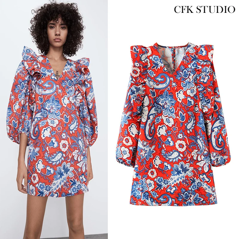 Женское летнее шифоновое платье Minidress повседневное элегантное розовое с v