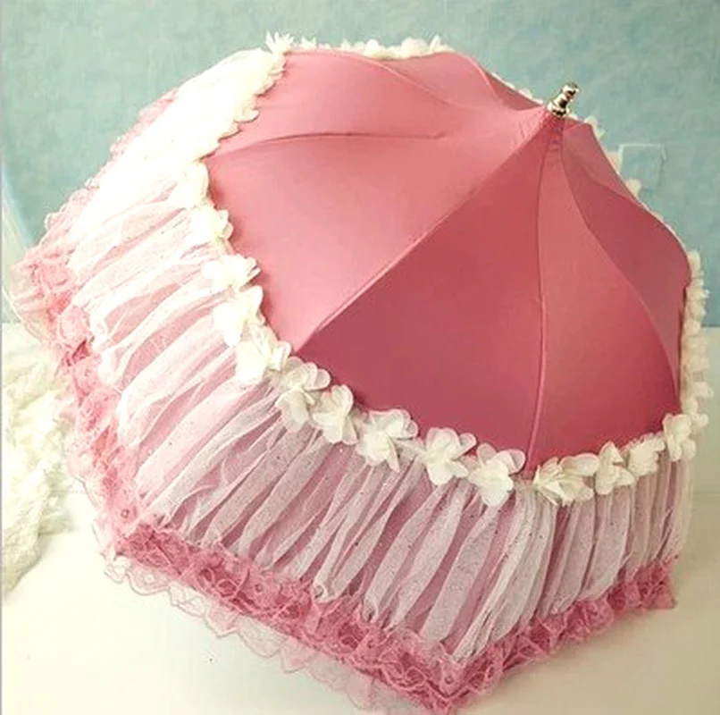 

Spot Direct Selling Creative Coloured Plastic Princess Lace Pagoda Umbrella, nshade Umbrella