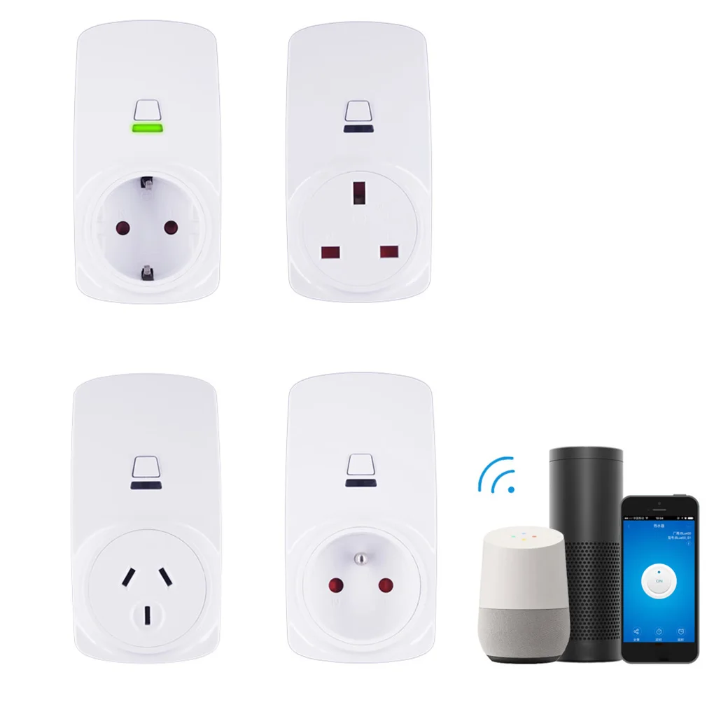 Беспроводной Wi-Fi Smart Mini Plug Поддержка функции синхронизации Alexa Дистанционное Голосовое управление интеллектуальная розетка