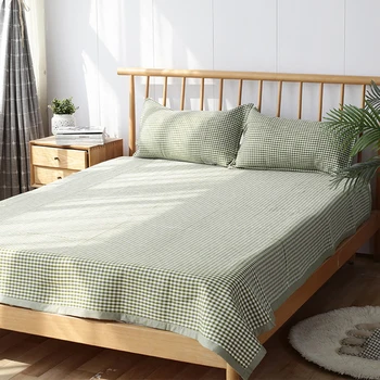 

Japanese Style Bamboo Fiber Bed Sheets Summer Breathable Cool Bed Cover Single Queen King Bedding Flat Sheet For Adults Kids 1pc