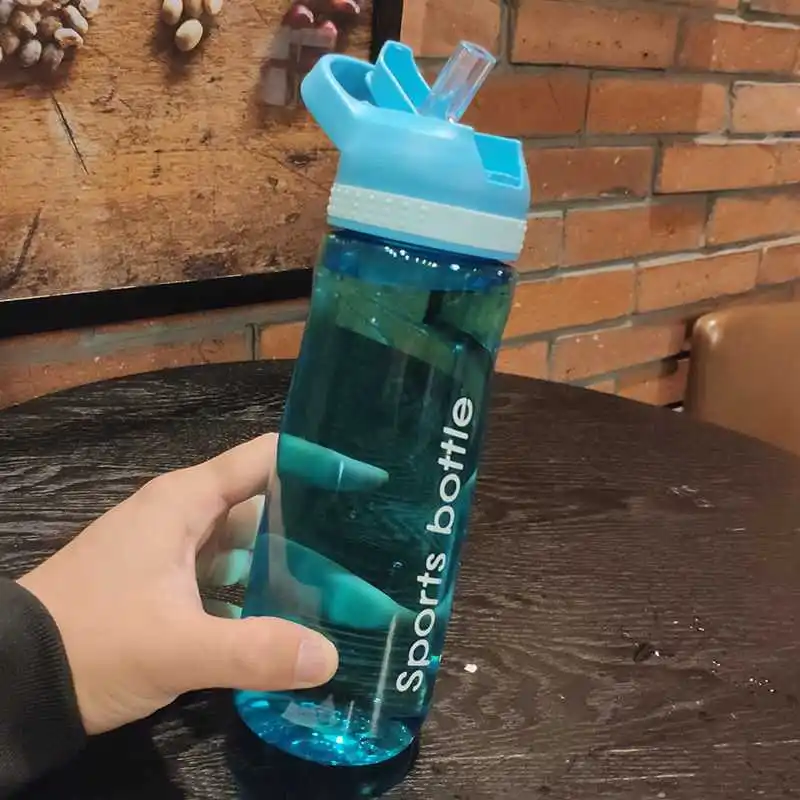 Спортивная бутылка для воды с трубочкой, 4 цвета, герметичный шейкер, бутылки для напитков, экологически чистые, без бисфенола