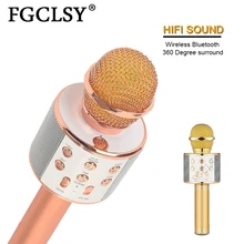 FGCLSY профессиональный Bluetooth беспроводной микрофон ручной микрофон динамик караоке музыкальный плеер для вокала, с рекордером KTV Mic
