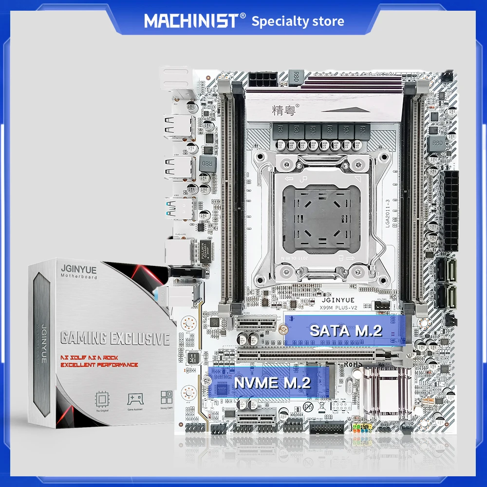 Материнская плата JGINYUE X99 LGA 2011-3 с поддержкой процессора Intel Xeon E5 DDR3 и Память DDR4 M.2