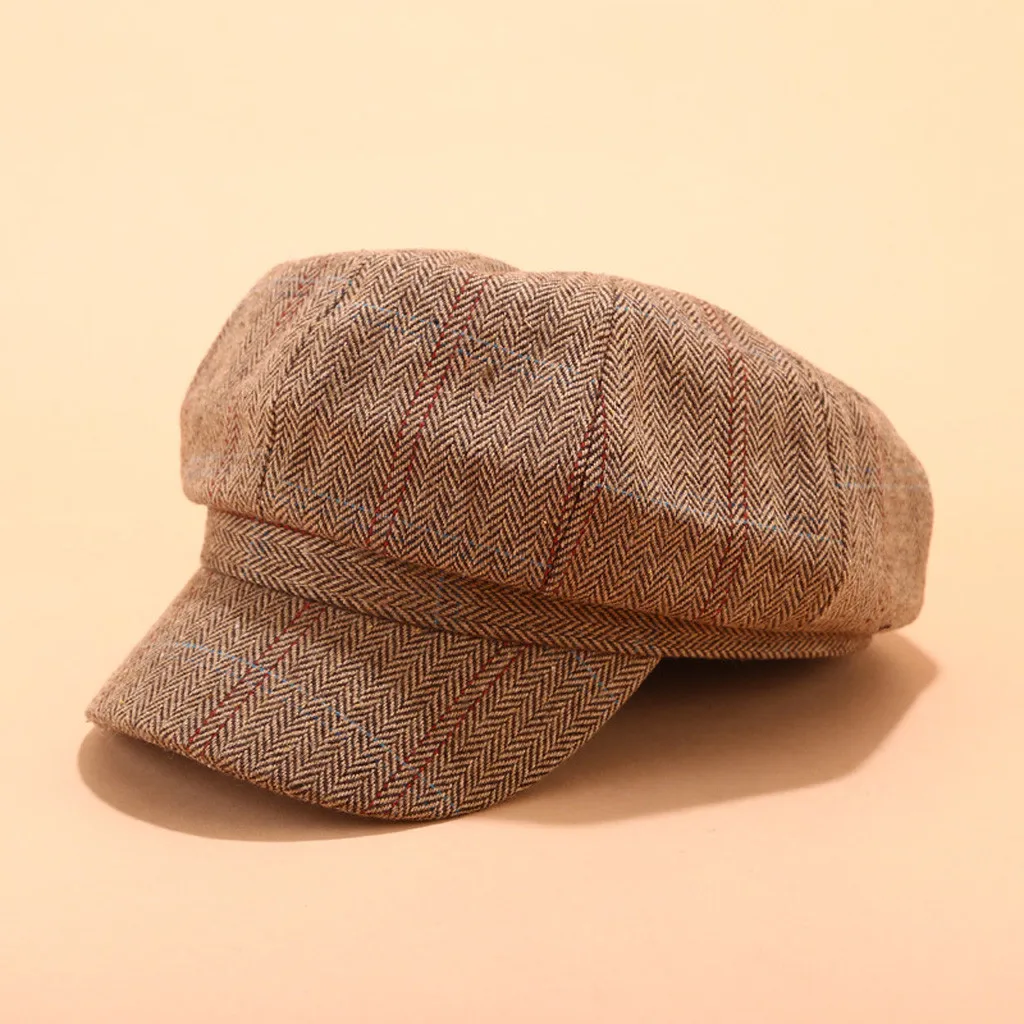 Vintage Women Winter Solid Hat Beret Cap Korean Painter Newsboy Berets