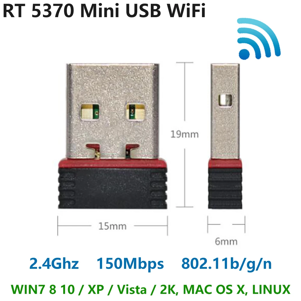 Мини USB WiFi 150 Мбит/с чипом Ralink RT5370 2 4 ГГц IEEE 802.11b/g/n стандартный интерфейс 0