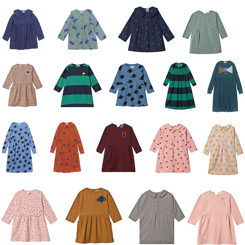 Новинка года; детское платье для девочек; детское платье с длинными рукавами; красивое ТРАПЕЦИЕВИДНОЕ ПЛАТЬЕ для детей; длинное детское платье в Корейском стиле