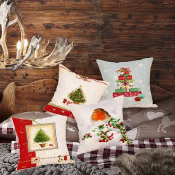 

Christmas Ornaments Faceless Doll Pillow Covers Santa Claus Pattern Pillowcase Throw Home Decoration Kussenhoes Decor 928