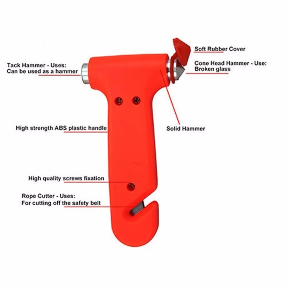 2 в 1 аварийный молоток безопасности автомобиля молоток стекло окно Удар выключатель ремень безопасности резак аварийный 1 шт. дропшиппинг