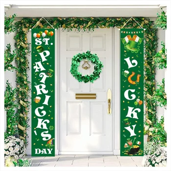 

Easter Door Banner Door Curtain St Patricks Day Couplet Ornament Festive Party Door Easter Party Decoration Couplet for Home Dec