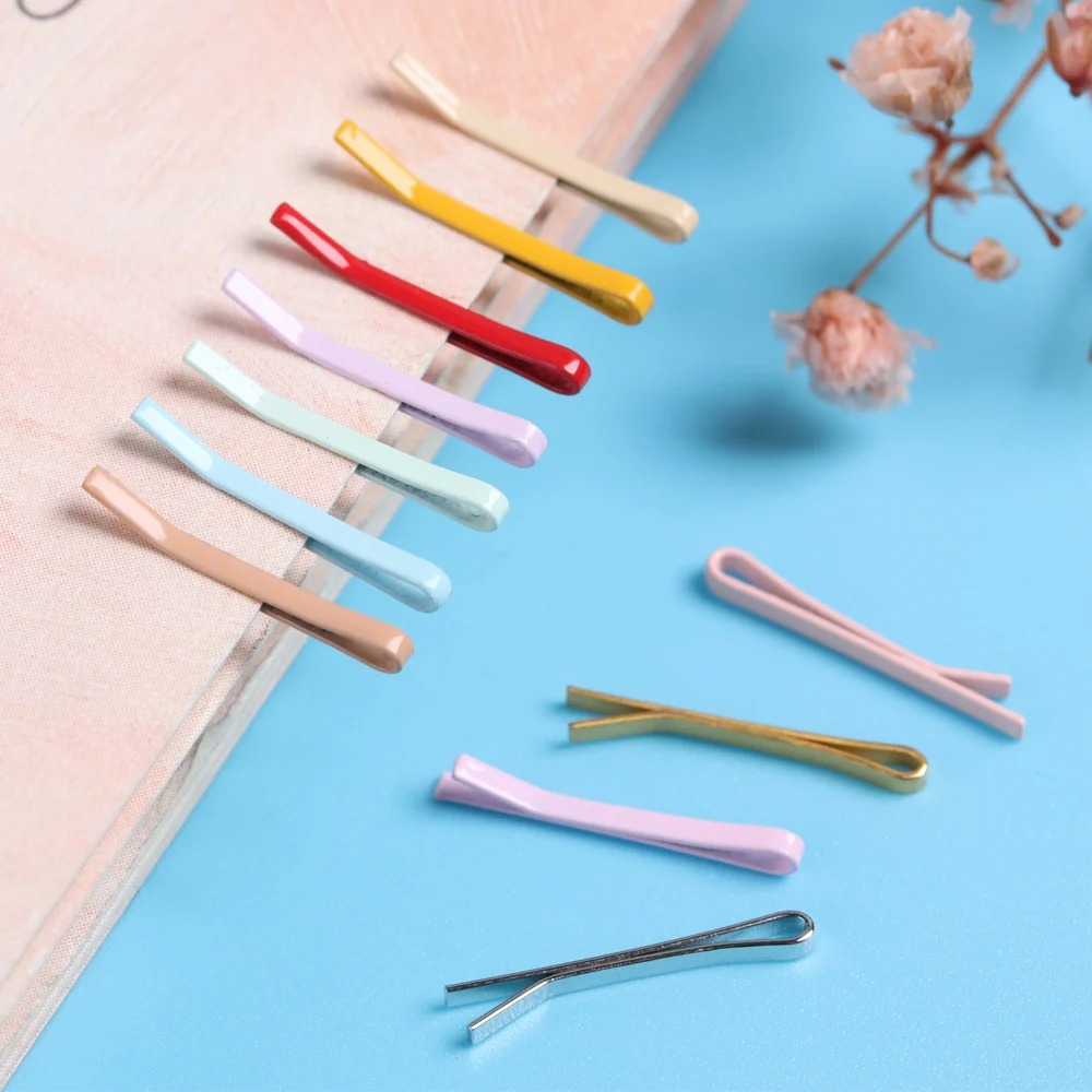 Doll Accessories 10Pcs 1.1/1.5CM Doll Mini Hair Clip Metal Headclip Cute Doll Hairpin Headwear Girl Birthday Gift Children DIY