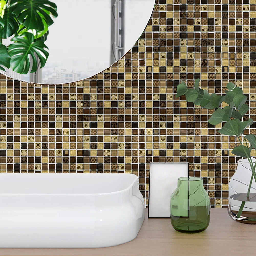 10pcs/set Marble Mosaic Hard Tiles Wall Stickers Kitchen Bathroom Floor Diagonal Home Decor Wallpaper Thicken Vinyl Art Murals | Дом и сад