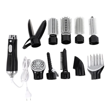 

Comb Electric 10 in 1 Multi-Function Hair Curler Styling Tool Stick Dryer Set Curling Pliers-Black EU Plug