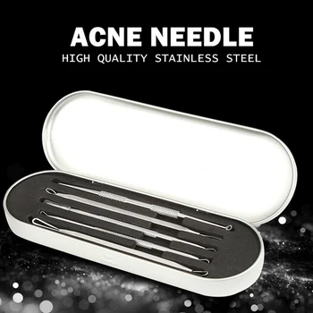 

5Pcs Acne Blackhead Removal Needle with Metal Case Acne Tag Pimple Remover Tool Pore Cleaner Beauty Facial Skin Care Tools