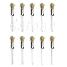 10pc Mini Wire Brush Brushes 3mm x 5mm Brass Cup Wheel for Grinder or Drill