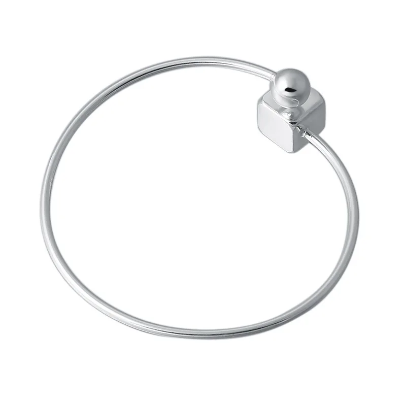 925 Sterling Silver Подлинный 925 пробы серебряный браслет простой модный минималистичный квадратный Асимметричный браслет из бисера для женщин серебряные ювелирные изделия - Цвет камня: 925 Sterling Silver