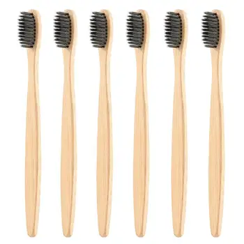 

1pc Design Mixed Color Bamboo Toothbrush Eco Friendly Wooden Tooth Brush Soft Bristle Tip Charcoal Adults Oral Care Toothbrush