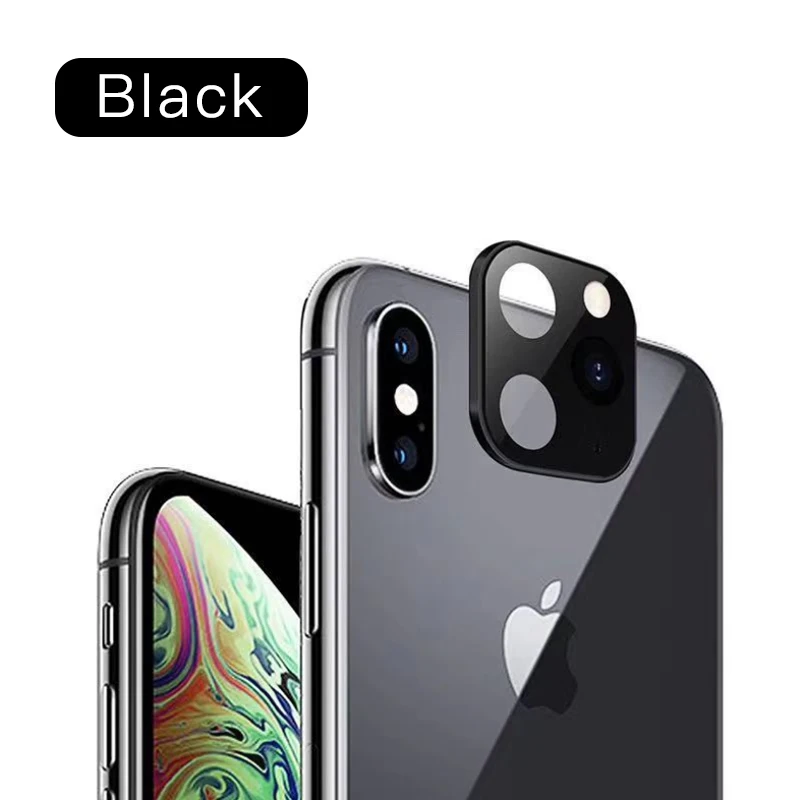 Luphie камера наклейка на рассеиватель для iPhone X XS MAX секунды изменение 11 Pro для iPhone 11 PRO MAX Модифицированная крышка камеры титановый сплав - Цвет: Черный