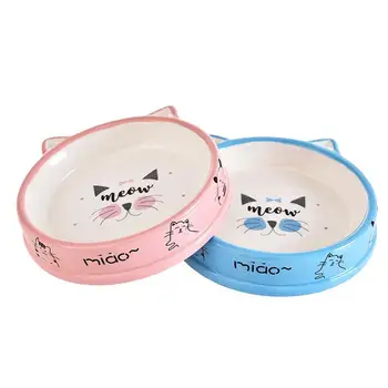 

2PCS Pet Bowl Lovely Cartoon Cat Ear Pet Food Bowl Pet Water Bowl for Cats Dogs