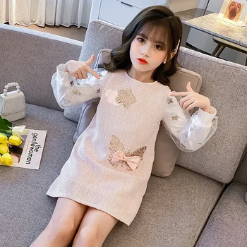 

2020 Autumn New Suspender Princess Dress for Kids Girls 4-13T Children Fashion Casual Dress Elegant Girls Clothes