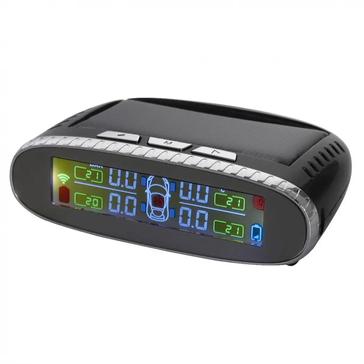 Солнечный мини TPMS датчик давления в шинах черный Встроенный монитор давления в шинах с дисплеем Farbe и 4 внутренними датчиками
