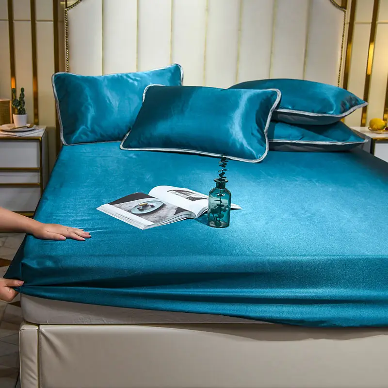 2/3pcs/set summer bed mat Ice silk Bed Sheet Cool pillowcases +fitted