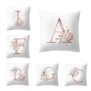 

Letter Cushion Cover For Bedroom Nordic Decorative Pillows For Sofa Pink Pillow In The Car Home Decor Autumn Decor Pillowcase