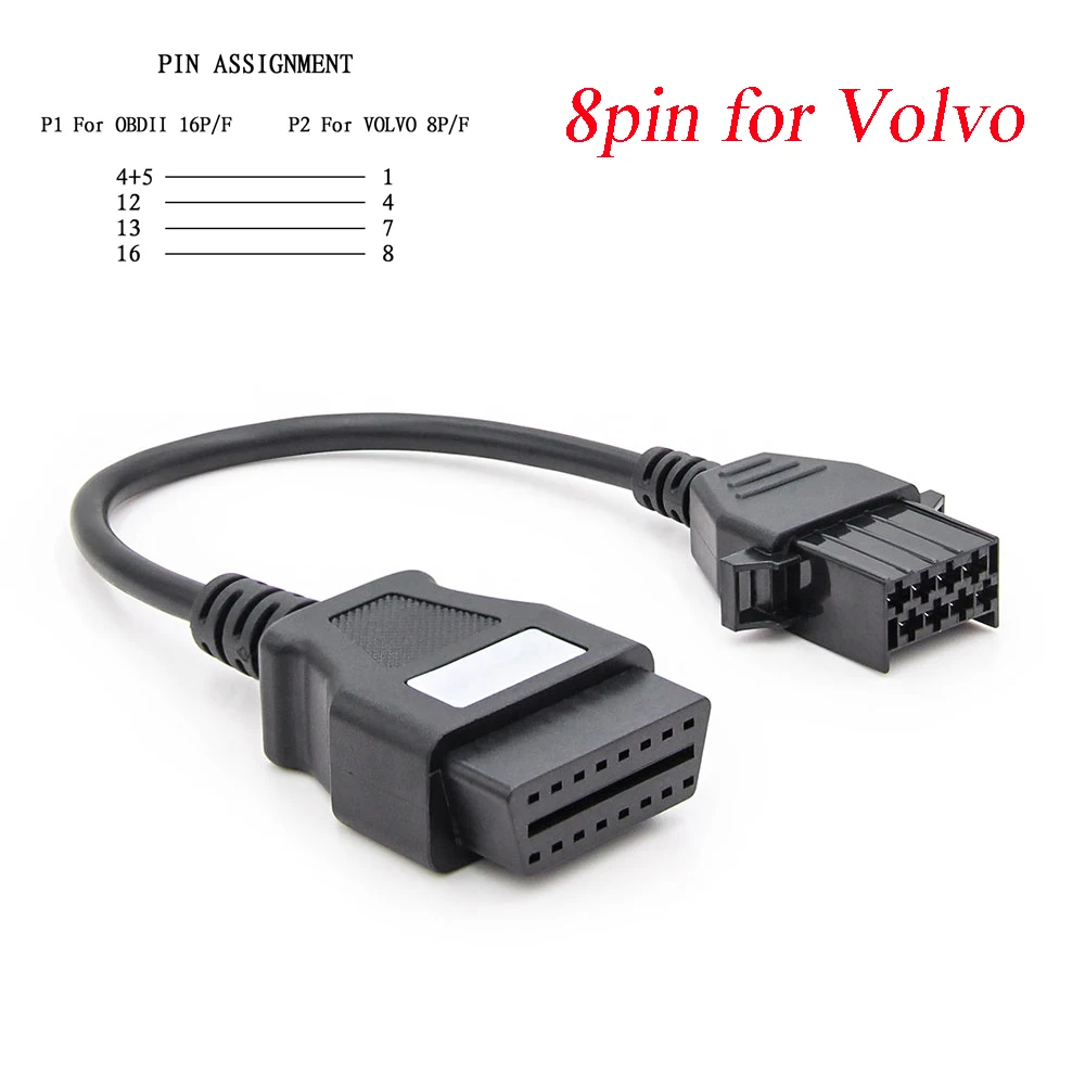 Для VOLVO OBD2 8-ми штифтовый кабель для грузовиков Volvo Heavy Duty Diagosis разъема 8pin диагностические кабели и разъемы OBD Кабель-адаптер