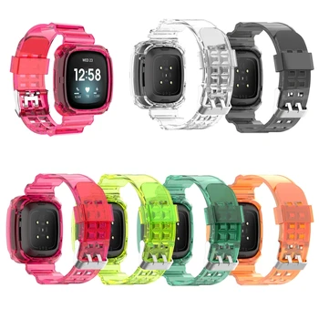 

Silicone Transparent Wrist Sport Strap Watch Band for Fitbit Versa 3 Sense Bracelet Smart Watch Universal Replacement