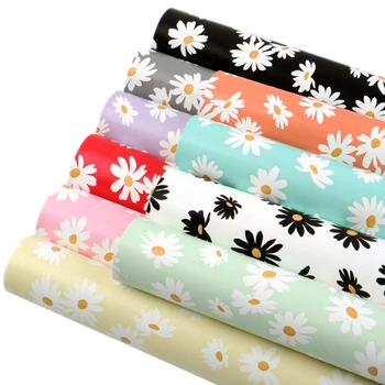 

David accessories 20*34cm Flower Faux Synthetic Leather Fabric for Bows Bags Wallet DIY Craft Phone Cover,1Yc12359