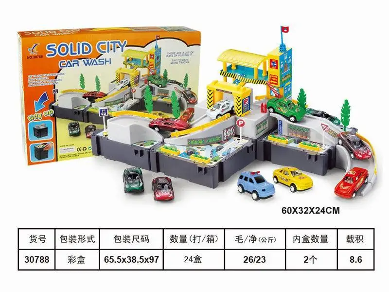 

Children'S Educational Toy DIY Assembled Scene Model Self-Loading Deformation Car Wash Parent And Child Interactive Game