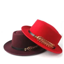 Модная зимняя мужская и женская шляпа со свининой, с поясом, поп-церковная джазовая шляпа, Уличная Повседневная фетровая шляпа
